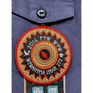 Boy Scout Shirt with Merit Badges Size Medium Texas 189 Uniform